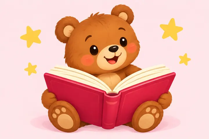 Медвежонок читает красную книгу