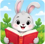 Зайчонок читает книгу